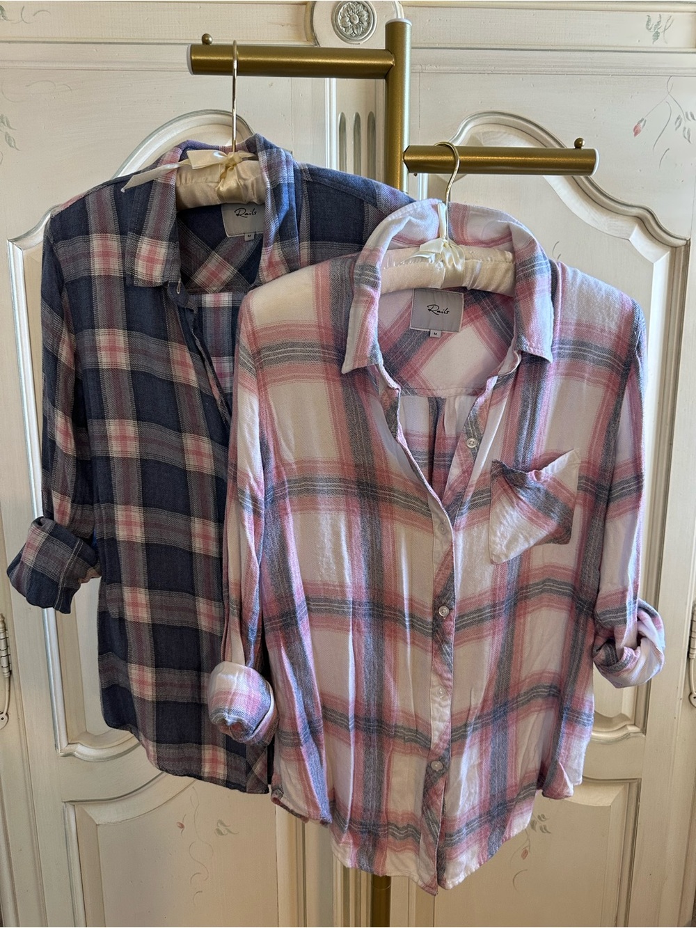 BUNDLE of 2 Rails Women’s Plaid Button-Up Shirt - Pink & Blue